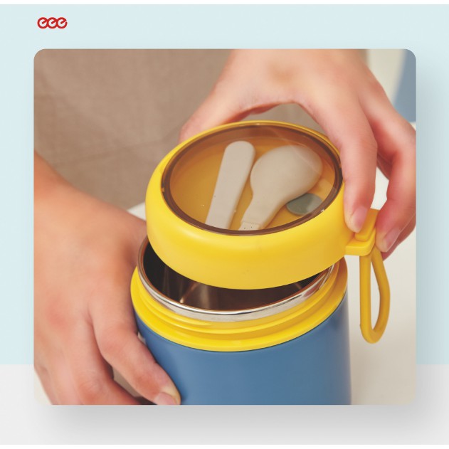 [Kèm thìa] Cốc inox giữ nhiệt đựng canh, cháo mang đi, Cốc inox tròn kèm thìa | BigBuy360 - bigbuy360.vn