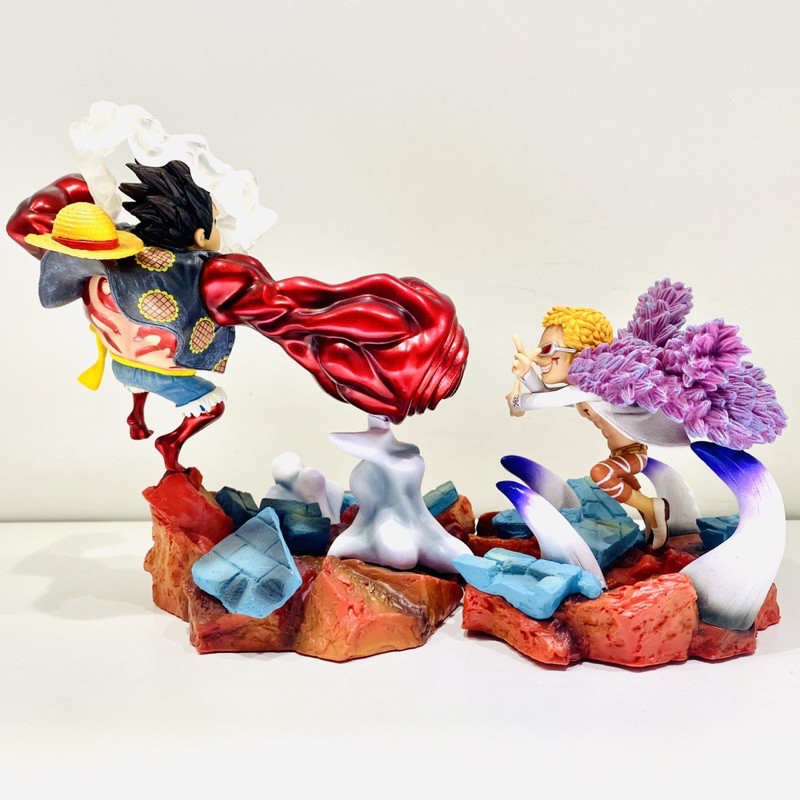 Mô Hình Monkey D.Luffy gear 4 Snake Man đại chiến với Donquixote Doflamingo Cao 12 - 18cm - Figure Tượng One Piece