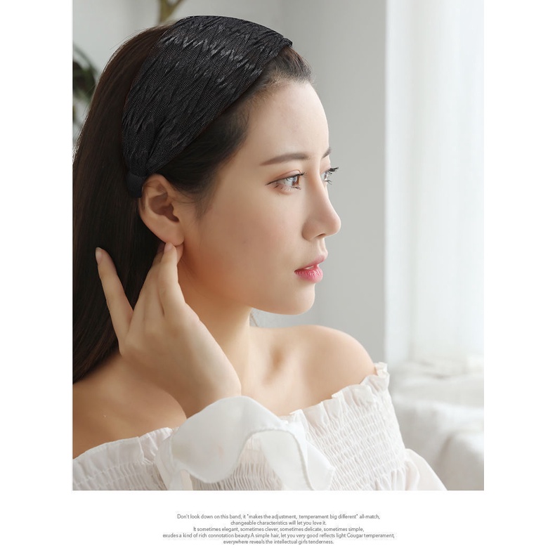 Bờm băng đô cài tóc ren bản to vintage dễ thương