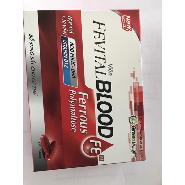 Viên sắt bổ máu FEVITAL BLOOD - hộp 30 viên