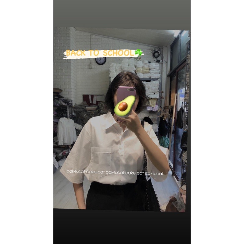 [ẢNH THẬT - Có sẵn] Áo sơ mi trắng tay lỡ &amp; Quần baggy trơn đen