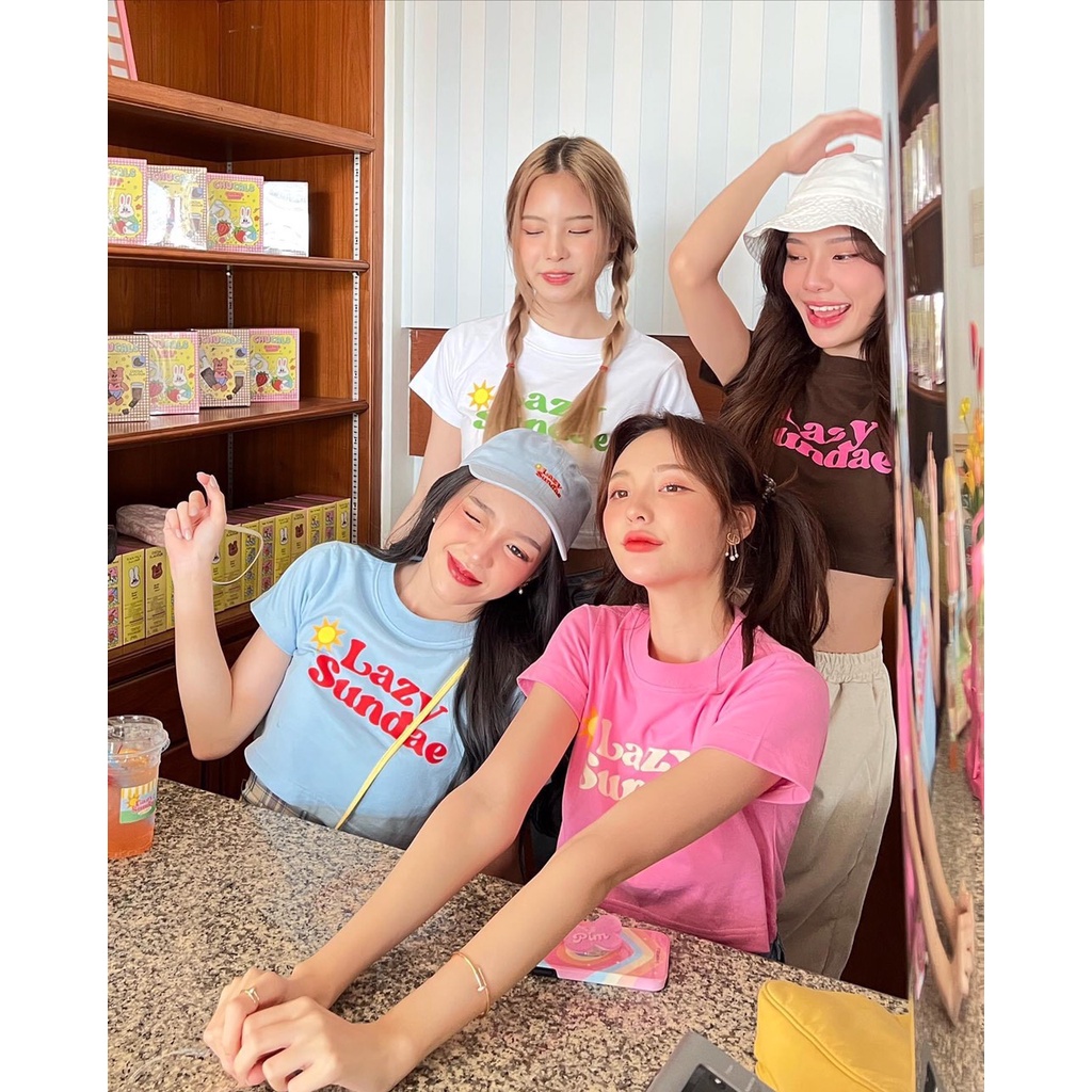 ÁO THUN CROPTOP TEAM GIRL IN CHỮ LAZY 4 MÀU HOTTREND 2022 CÓ FREESIZE <72KG CR22070