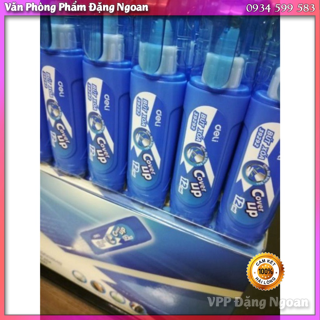 Bút xóa nước 12ml Deli, Xanh dương - 1 cái - Xóa sạch, Nhanh khô - Nhỏ gọn tiện lợi cho học sinh, văn phòng - Đặng Ngoan