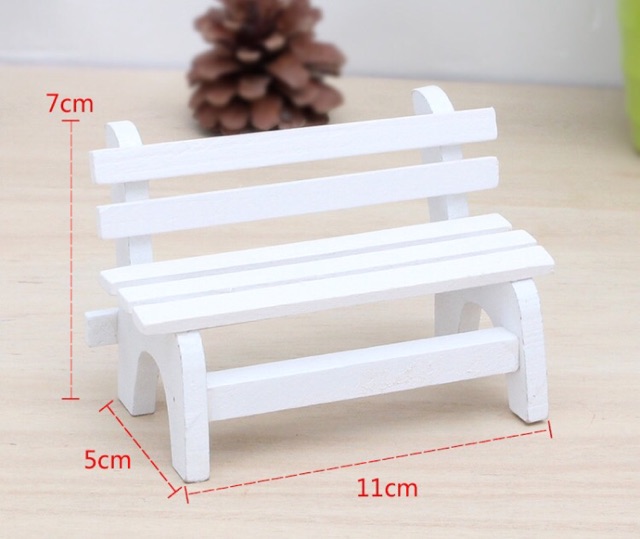 Ghế công viên 11x5x7cm phụ kiện chụp ảnh sản phẩm