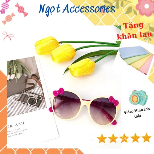 Kính Râm Mát Cho Bé Gái Trẻ Em Nữ Họa Tiết Nơ Thời Trang Đáng Yêu Ngọt Accessories Chống Tia UV Bảo Vệ Mắt