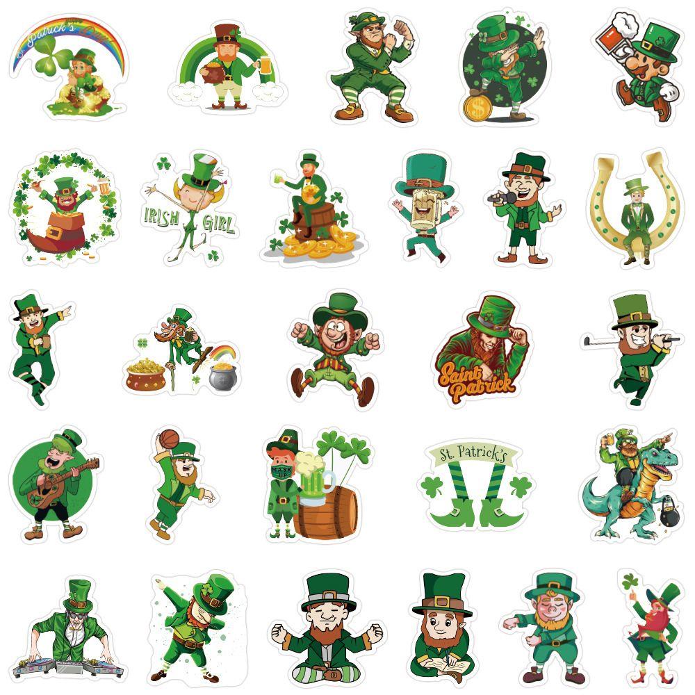 CHOOKEY Bộ 50 / 100 Sticker Graffiti Dán Trang Trí Xe Hơi Laptop Miếng Dán Trang Trí Ngày Lễ Hình Patrick