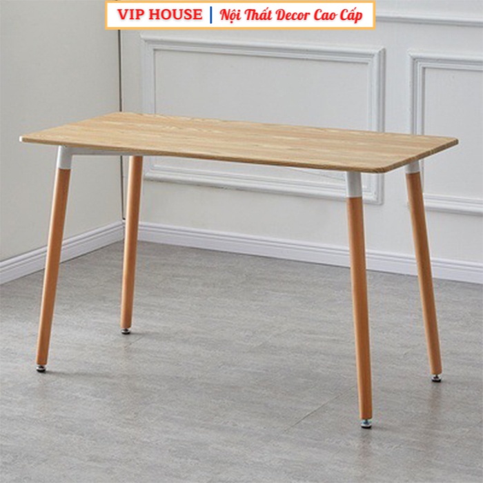 Bàn Ăn Hình Chữ Nhật Bằng Gỗ Phong Cách Tối Giản, Bàn Trà Cafe Đọc Sách Học Tập Decor Phòng Cực Đẹp KT 80x120cm BGN009