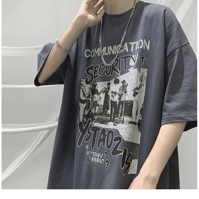 Áo thun tay lỡ nam nữ, áo phông unisex form rộng chất cotton mát mịn thấm hút mồ hôi in hình BU
