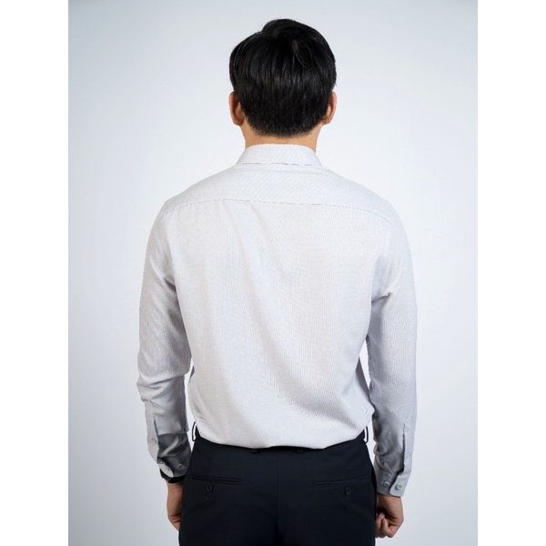 Áo Sơ Mi Nam Tay Dài Owen AS22727DT Màu Xám Nhạt Dáng Slim Fit Chất Liệu Vải Cafe Cao Cấp