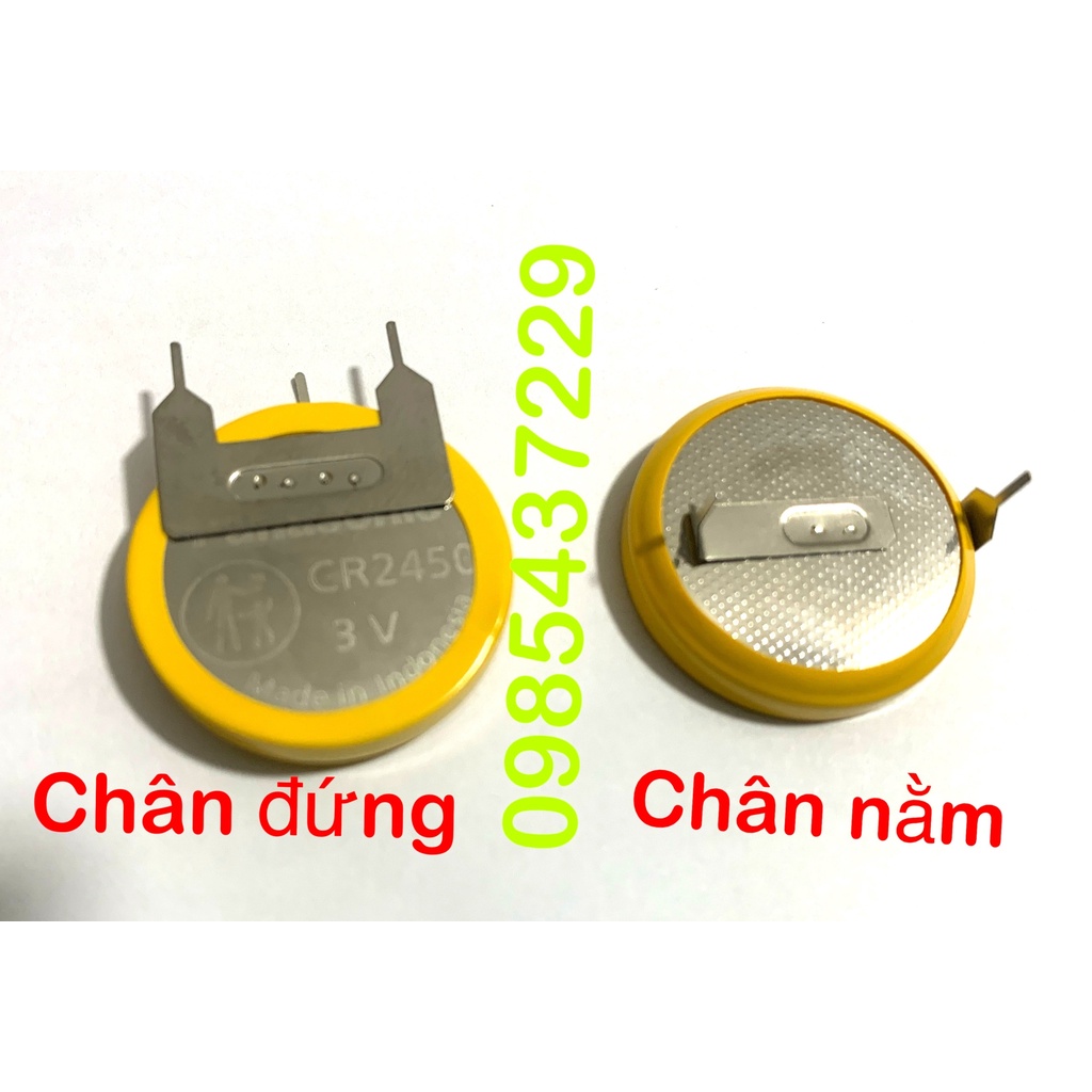 Pin nồi cơm Nhật Pana CR2450 3V hàn chân nằm Hoặc chân đứng