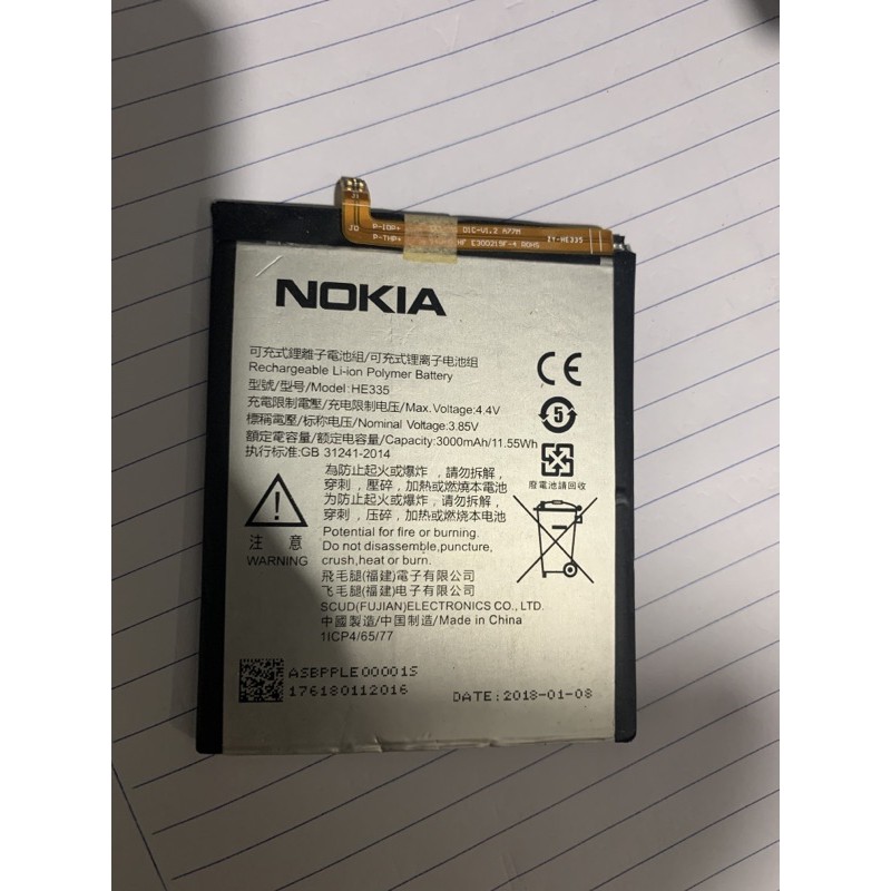 Thay pin Nokia 6 (2017), HE335, 3000mAh bảo hành