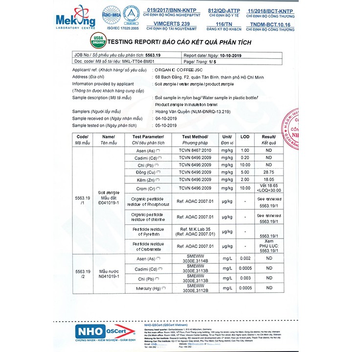 Cà Phê Hữu Cơ Thải Độc, 100% Hữu Cơ (Có Kết Quả Xét Nghiệm chuẩn Hữu Cơ USDA) Thương hiệu OC Organic Coffee Since 1998 | BigBuy360 - bigbuy360.vn