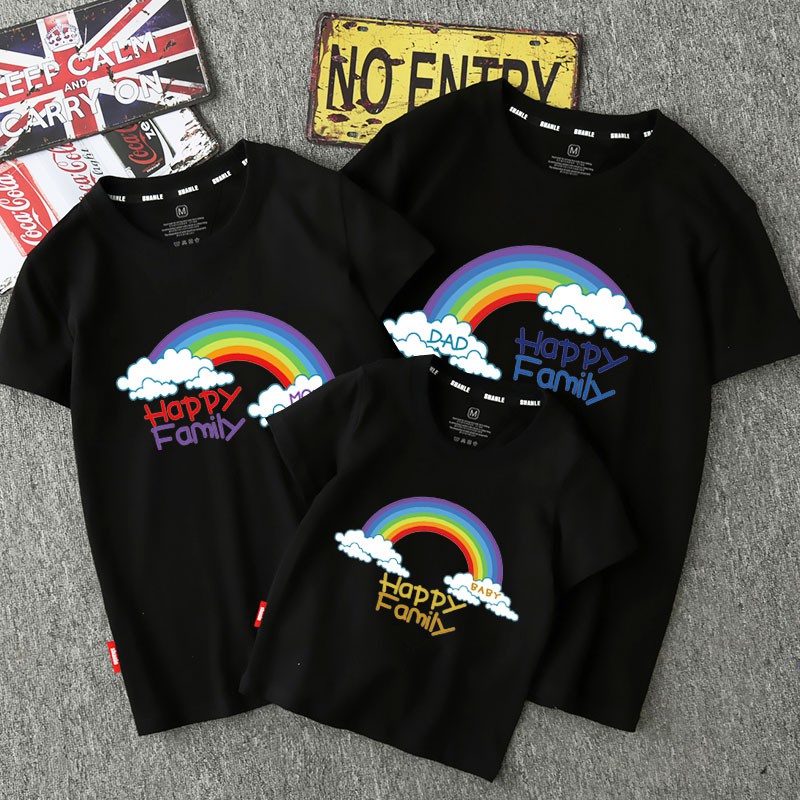 Áo thun gia đình Family cầu vồng dễ thương, giá gốc tận xưởng