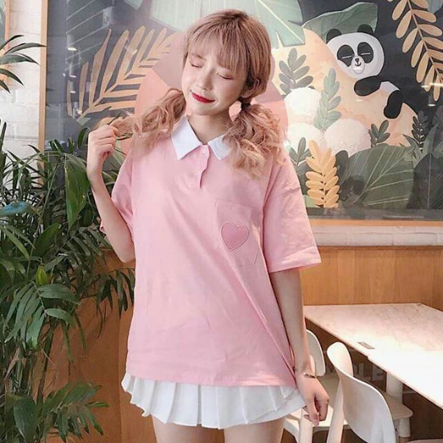 Áo Ulzzang Áo Thun Cổ Bẻ, Áo Thun Nữ Dễ Thương,Áo Nữ Sinh, Áo Nữ Đẹp, Áo Nữ Giá Rẻ,Áo Độc, Áo Thun Cổ Bẻ | WebRaoVat - webraovat.net.vn