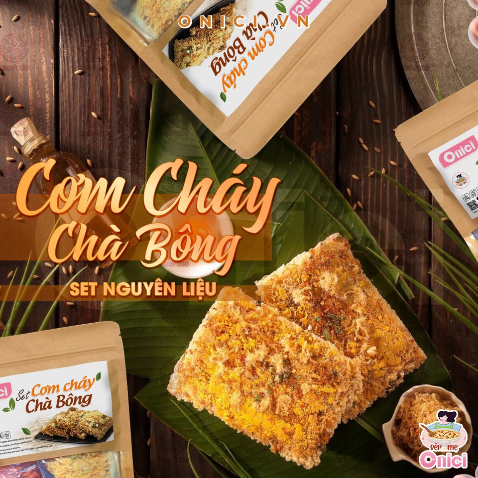 SET NGUYÊN LIỆU LÀM CƠM CHÁY CHÀ BÔNG THÀNH PHẨM 15 MIẾNG LỚN BẾP CỦA MẸ - ONICI