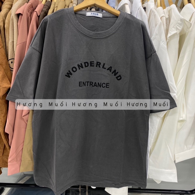 Áo thun chữ wonderland - thun 3158