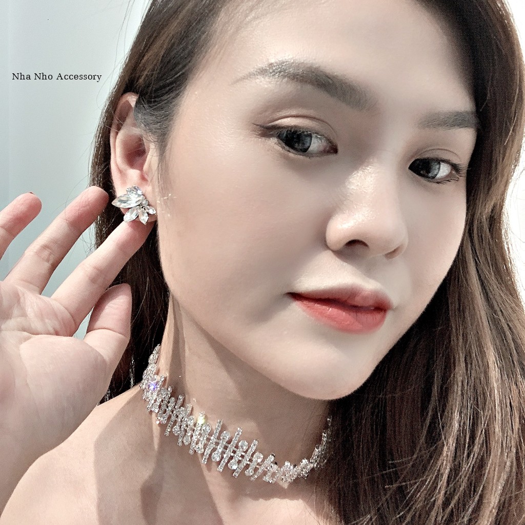 Khuyên Tai Đá Cô Dâu Hình Cánh Bướm Nhỏ NHÀ NHỎ 1526