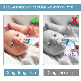 Máy hút mũi cho trẻ sơ sinh Vancocon dùng pin AA