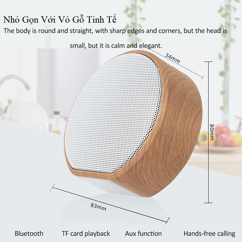 Loa bluetooth A60 - loa bluetooth mini vân gỗ sang trọng - loa bluetooth di động - loa bluetooth mini - loa bluetooth