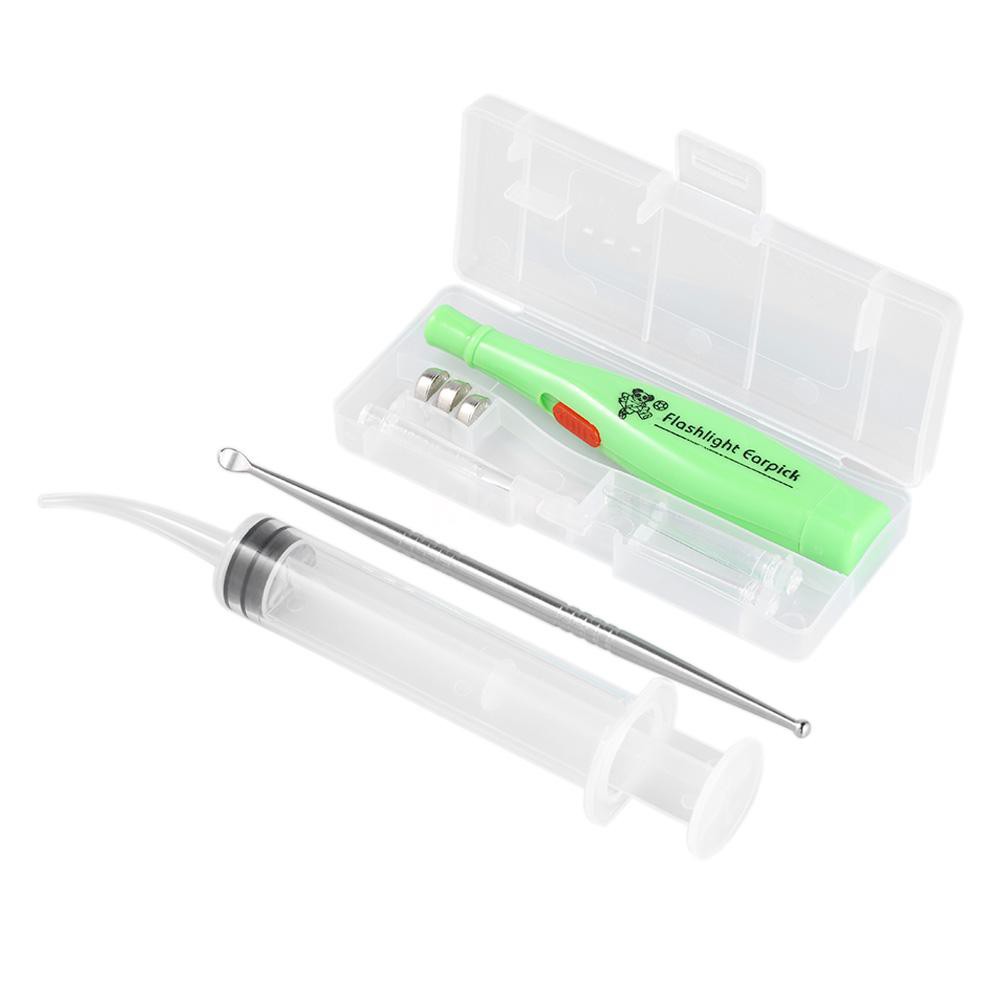 Dụng cụ lấy sỏi amidan bằng thép không gỉ có đèn LED và đầu lấy ráy tai đa năng tiện lợi