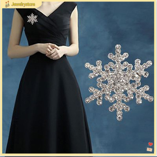 (jewelrystore) Ghim Cài Áo Hình Bông Tuyết Đính Đá Nhân Tạo Cho Nữ