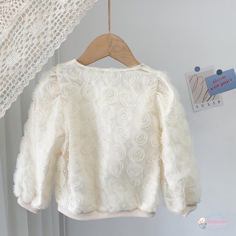 Áo Khoác Len Cardigan Tay Dài Ngọt Ngào Dễ Thương Cho Bé Gái