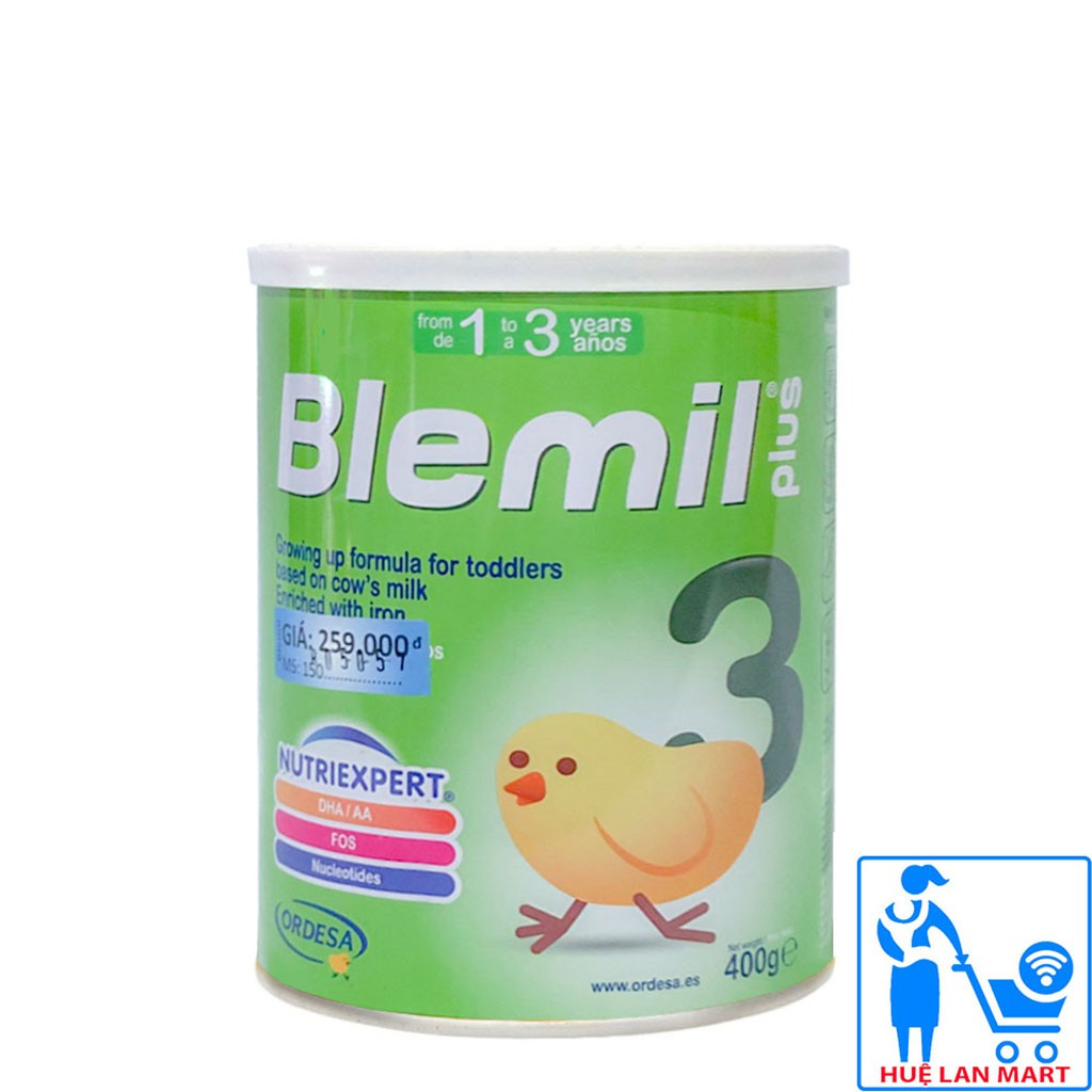 [CHÍNH HÃNG] Sữa Bột Blemil Plus 3 - Hộp 400g (Cho bé 1-3 tuổi)