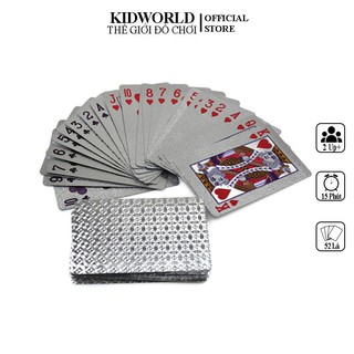 Bộ Bài Tây Mạ Bạc Silver Poker Chống Nước Cực Chất