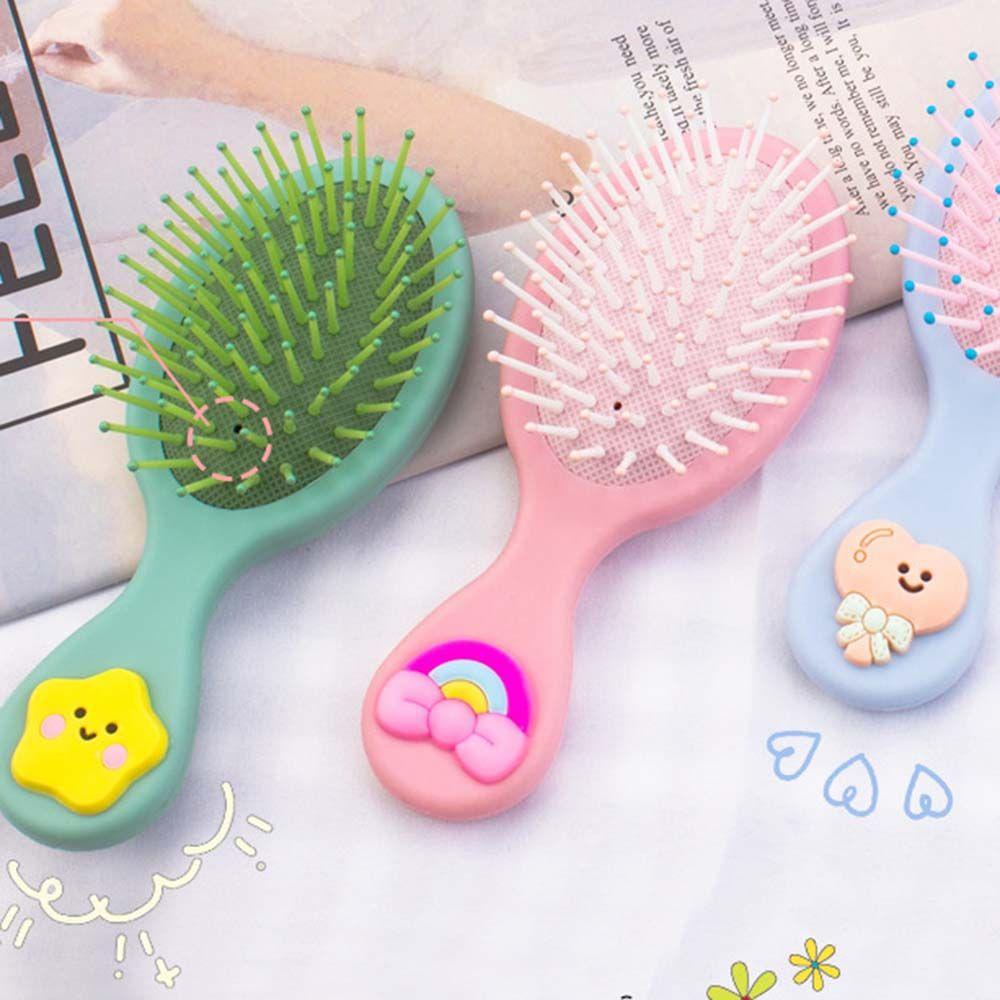 Lược gấp mini SKJK có gương tròn phong cách Hàn Quốc