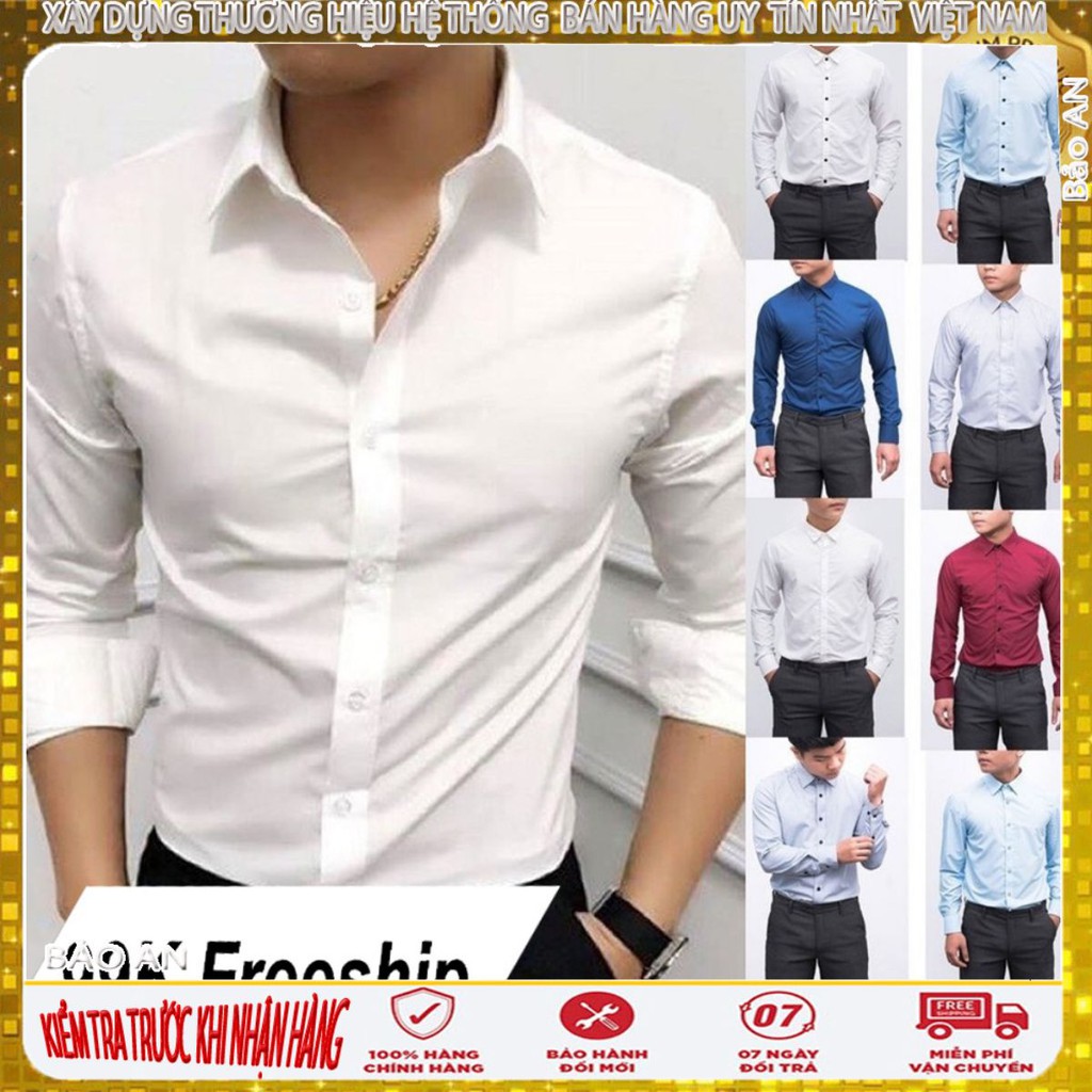 Áo sơ mi nam dài tay kiểu dáng Hàn Quốc vải lụa thái chông nhăn cao cấp ( cam kết ảnh thật ) [Cung cấp Sỉ Toàn Quốc]