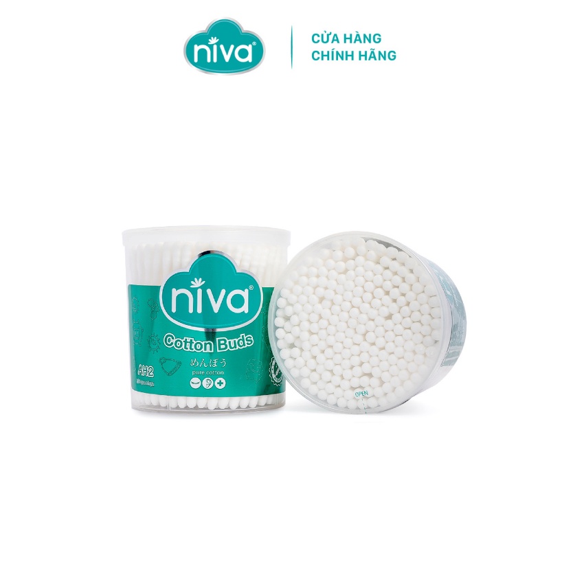 Combo 5 Tăm Bông NIVA Dành Cho Người Lớn Hũ 200 Que Nhựa Ah2