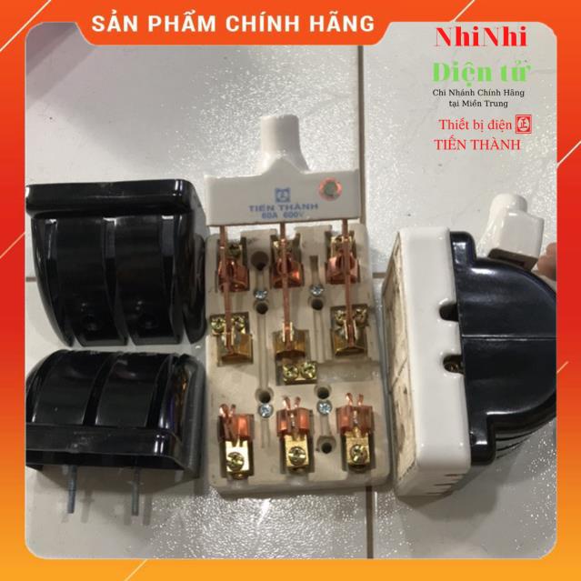 Cầu dao 3P60A,3P30A,3P100A đảo chiều  Tiến Thành chân đồng đế Sứ cán đỏ
