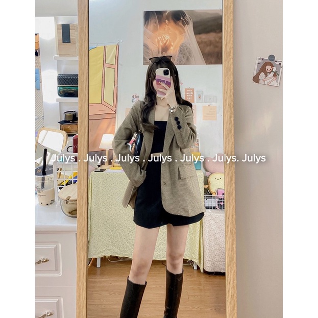 ÁO BLAZER NỮ KẺ ZICZAC thời trang Hàn Quốc (ảnh thật shop chụp kèm video)