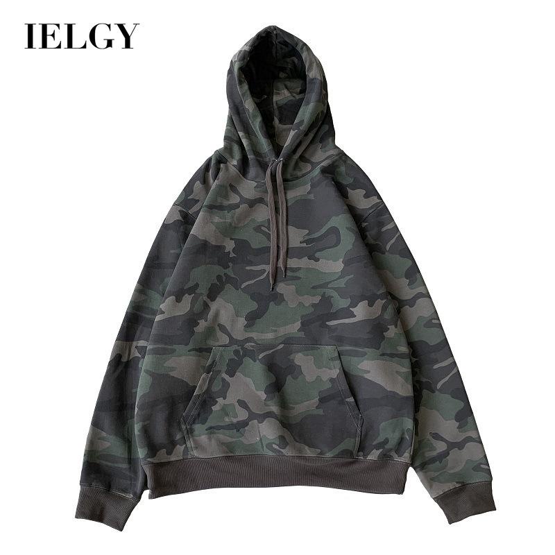 Áo hoodie IELGY họa tiết quân đội phong cách Harajuku cổ điển thời trang cho nam