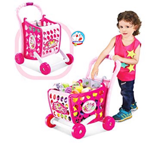 [Mã LIFE0503TOYS1 giảm 10% đơn 150k] Xe đẩy siêu thị 3 tư thế đa năng dùng pin, cảm ứng, có đèn, nhạc