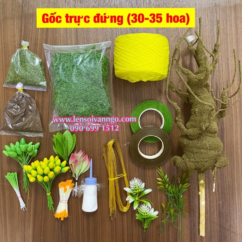 Set nguyên liệu làm hoa mai / hoa đào