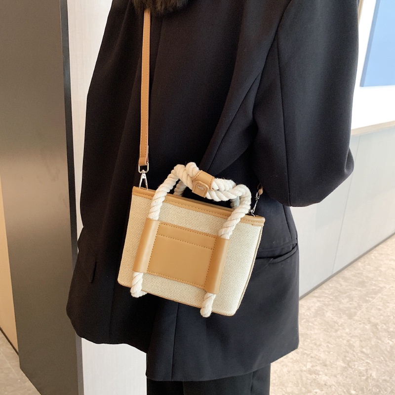 Túi Xách JASMIN NOIR Vải Canvas Nắp Gập Màu Sắc Tương Phản Thời Trang Dành Cho Nữ
