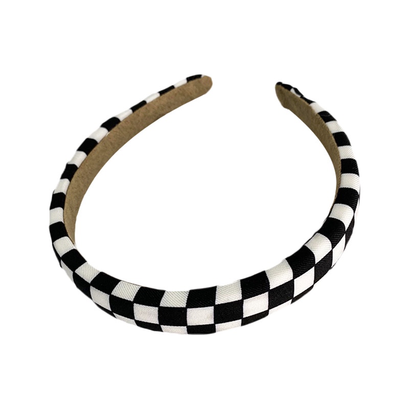 Cột tóc scrunchies cài tóc sọc caro đen trắng hàn quốc hot Tiluca S52