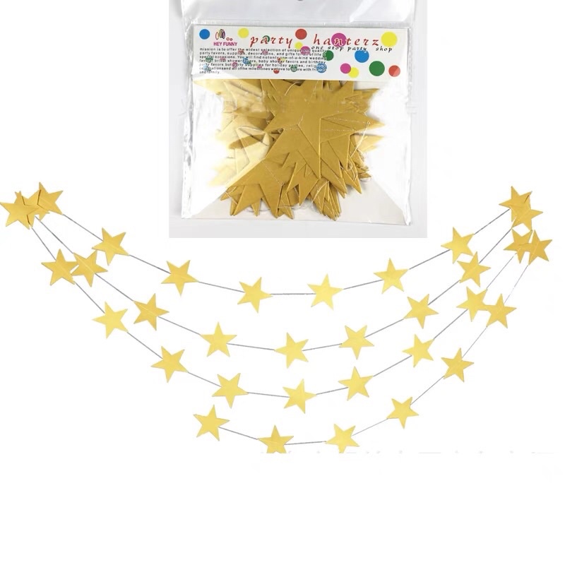 Dây ngôi sao grand trang trí sinh nhật trang trí party nhiều màu sắc HAPPYKID DNS