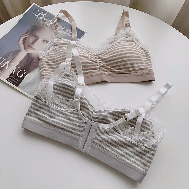 Áo Ngực Bà Bầu ,bra áo lót cotton viền ren cho con bú và sau sinh không gọng nâng đỡ chống chảy sệ cho mẹ bầu mới nhất