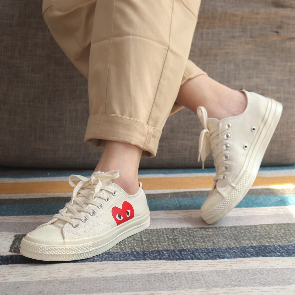 [ CHÍNH HÃNG ] giày sneaker CONVERSEE CDG WHITE
