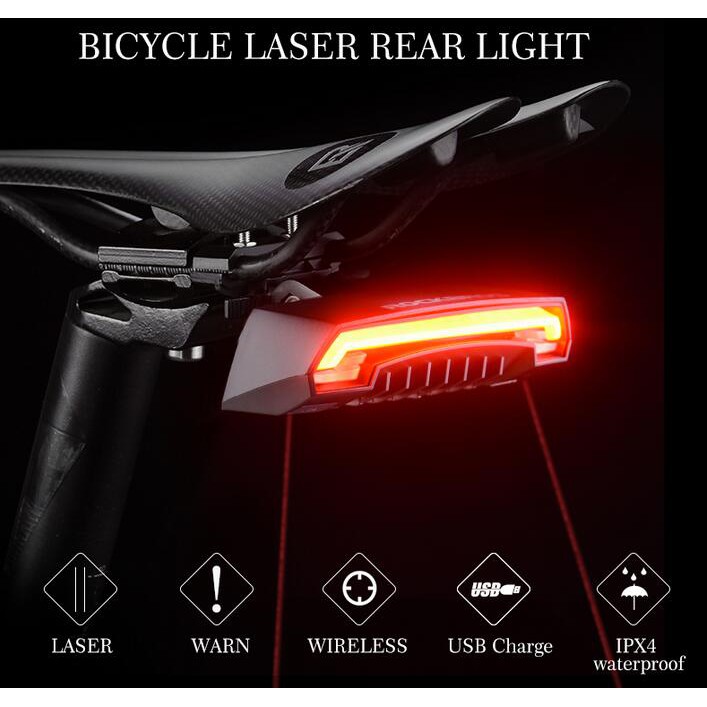 [Fulfilled by Shopee] Rockbros Đèn Led Tín Hiệu Gắn Đuôi Xe Đạp