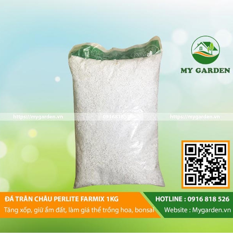 Đá Perlite trân châu, 5dm3, màu trắng, trồng cây cảnh, sen đá