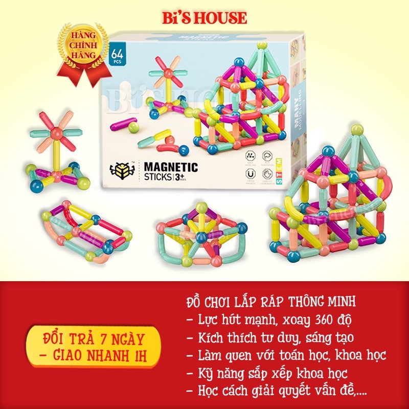 Đồ chơi lắp ráp xếp hình khối xây dựng cho bé tư duy sáng tạo - Đồ chơi trí tuệ Bi house
