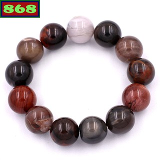 Vòng chuỗi đeo tay gỗ hóa thạch 16 ly 13 hạt