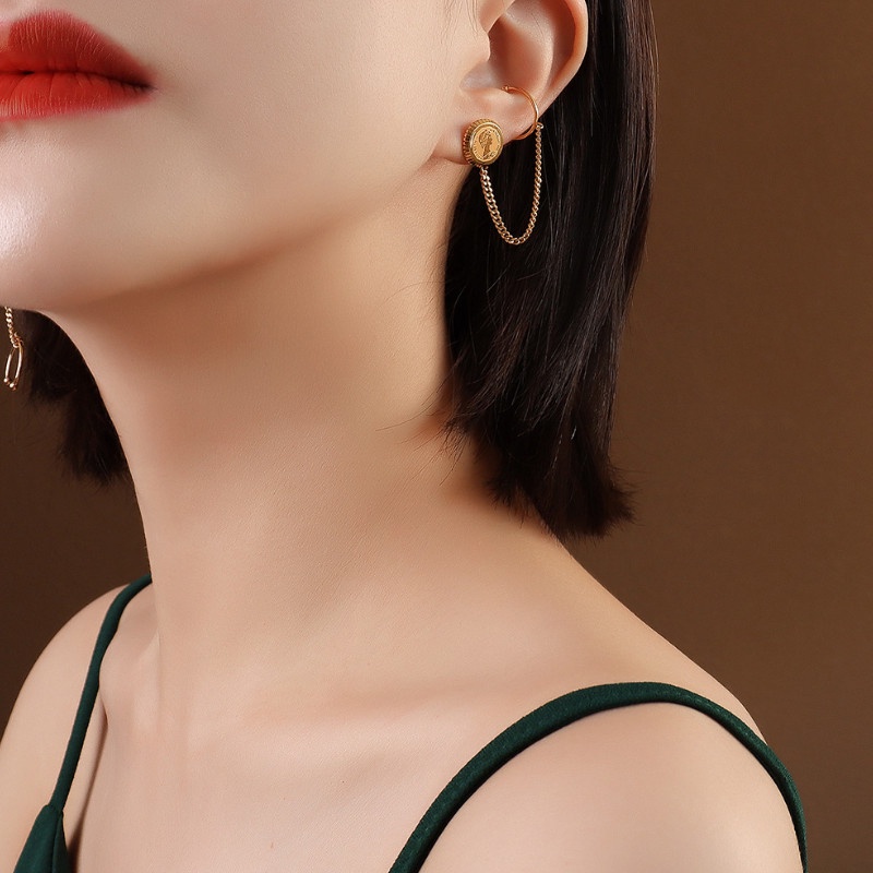 Bông Tai Kẹp Vành Titan Ko Han Rỉ TT 3782 - 1 Chiếc