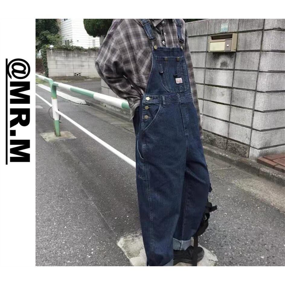Quần Yếm Denim Dáng Rộng Phối Túi Lớn Phong Cách Hàn Quốc Cá Tính Cho Nam | BigBuy360 - bigbuy360.vn