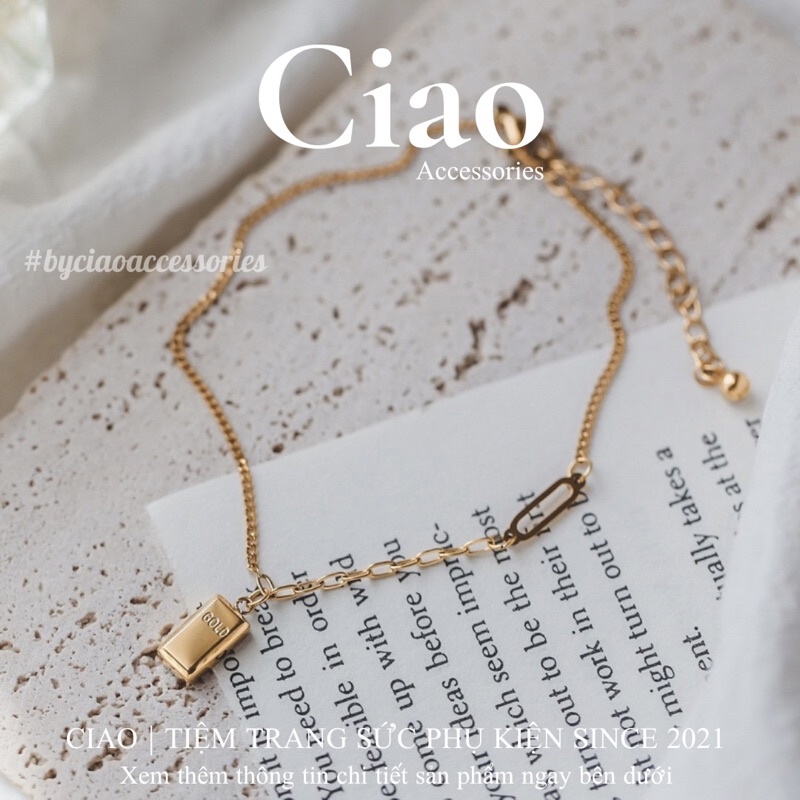 [HOẢ TỐC 1H] Vòng chân/ Lắc chân titan không gỉ thiết kế đính charm đơn giản xinh xắn Goldie Ciao