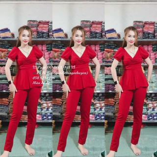 💖Sét bộ Bigsize xoắn ngực quần 9 tất