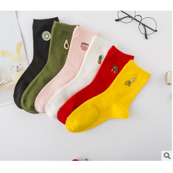 TẤT HOA QUẢ THÊU CAO